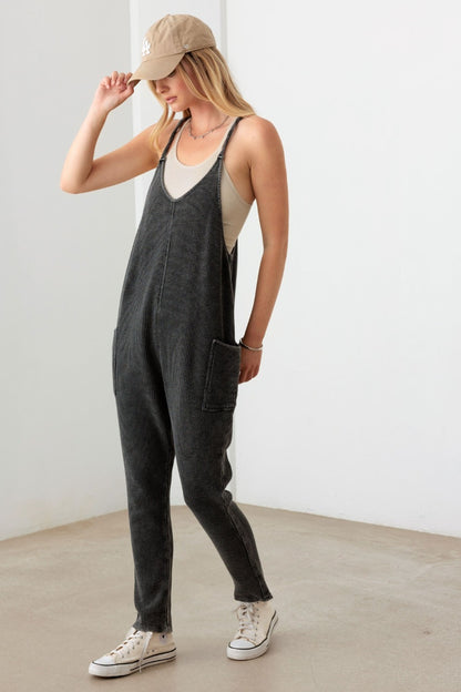 LGC Waffle Knit Side Pocket Jumpsuit