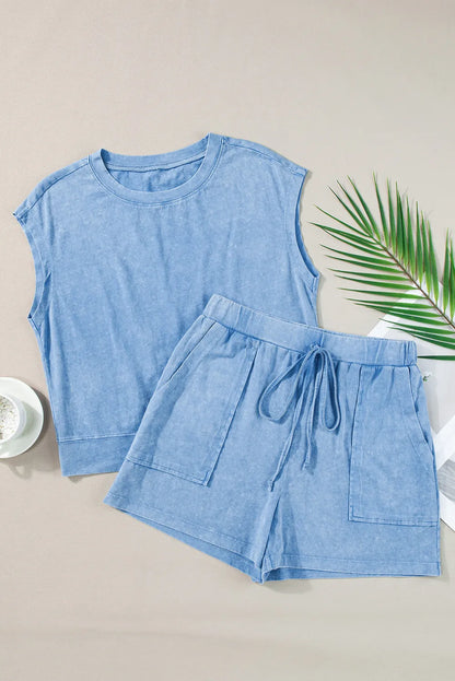 LGC Round Neck Short Sleeve Top and Shorts Set