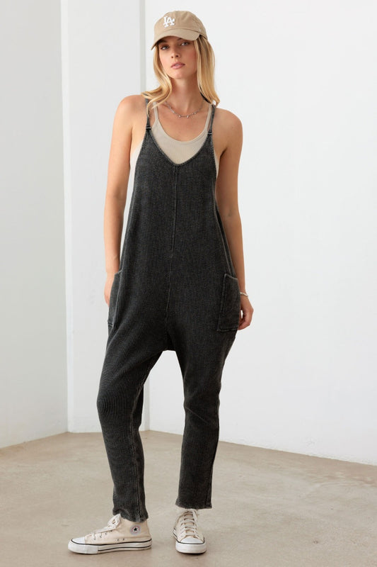 LGC Waffle Knit Side Pocket Jumpsuit