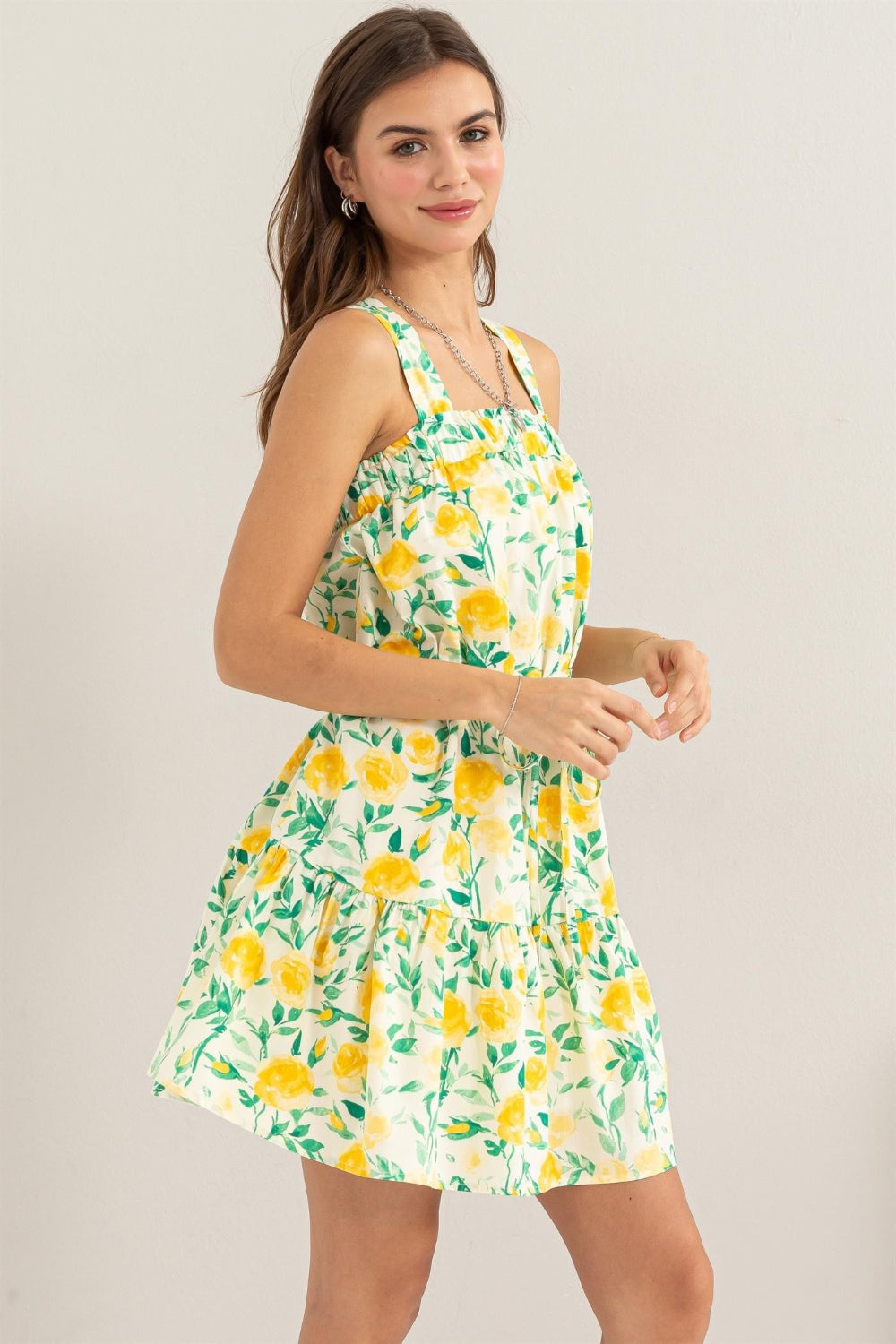 LGC Floral Tie Shoulder Mini Dress - Le Grand Chevalier