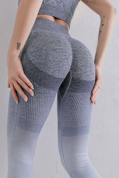 LGC Gradient High Waist Sports Leggings - Le Grand Chevalier Le Grand Chevalier Trendsi Leggings