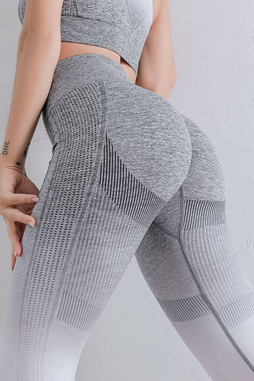 LGC Gradient High Waist Sports Leggings - Le Grand Chevalier Le Grand Chevalier Trendsi Leggings