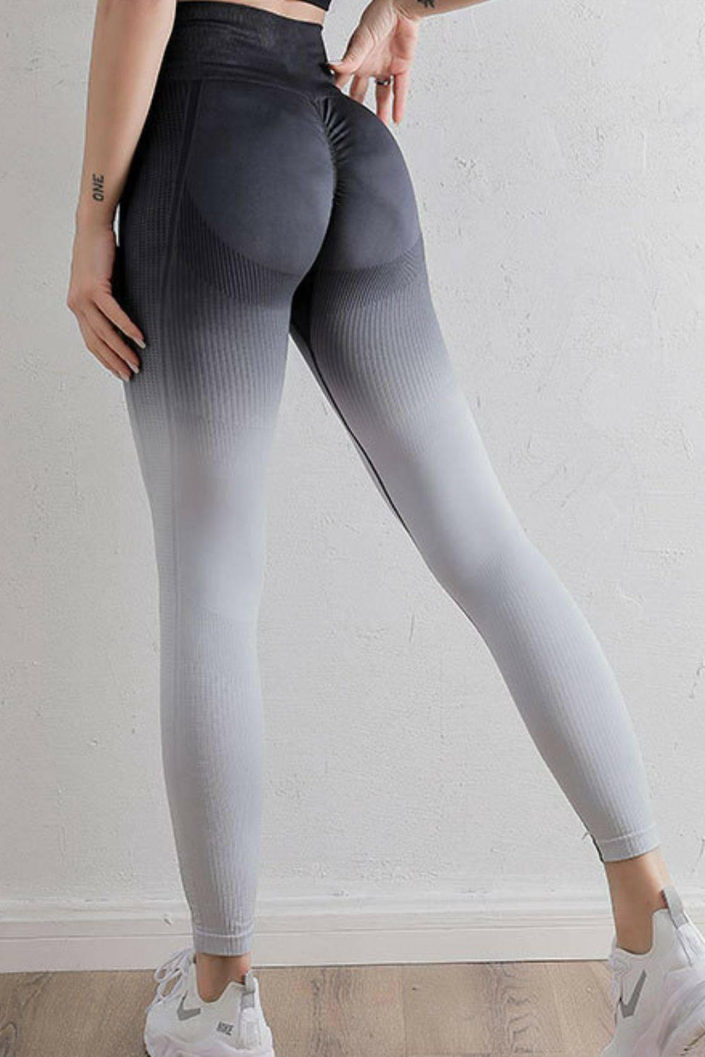 LGC Gradient High Waist Sports Leggings - Le Grand Chevalier Le Grand Chevalier Trendsi Leggings