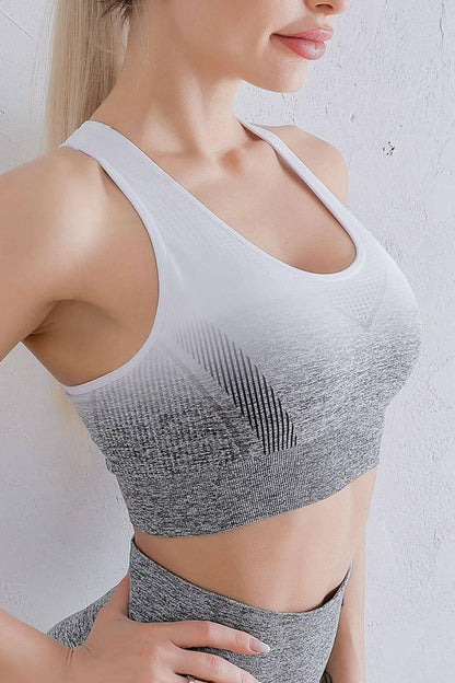 LGC Gradient Racerback Sports Bra - Le Grand Chevalier Le Grand Chevalier Grey/White / S Trendsi Sports Bra