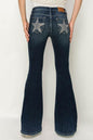 LGC Mid Rise Flare Star Rhinestone Jeans - Le Grand Chevalier Le Grand Chevalier DARK STONE WASH / 3 Artemis Vintage Denim