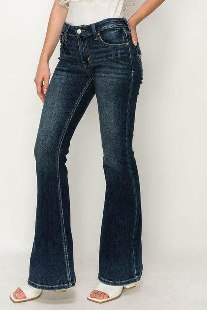 LGC Mid Rise Flare Star Rhinestone Jeans - Le Grand Chevalier Le Grand Chevalier Artemis Vintage Denim