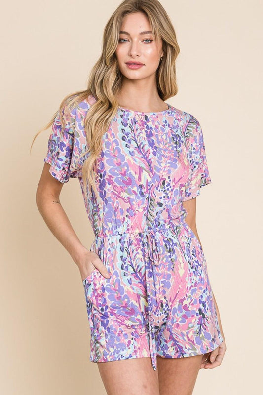 LGC Print Short Sleeve Romper with Pockets - Le Grand Chevalier