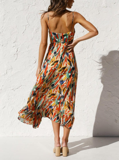 LGC Printed Sleeveless Midi Cami Dress - Le Grand Chevalier Le Grand Chevalier Trendsi Dresses