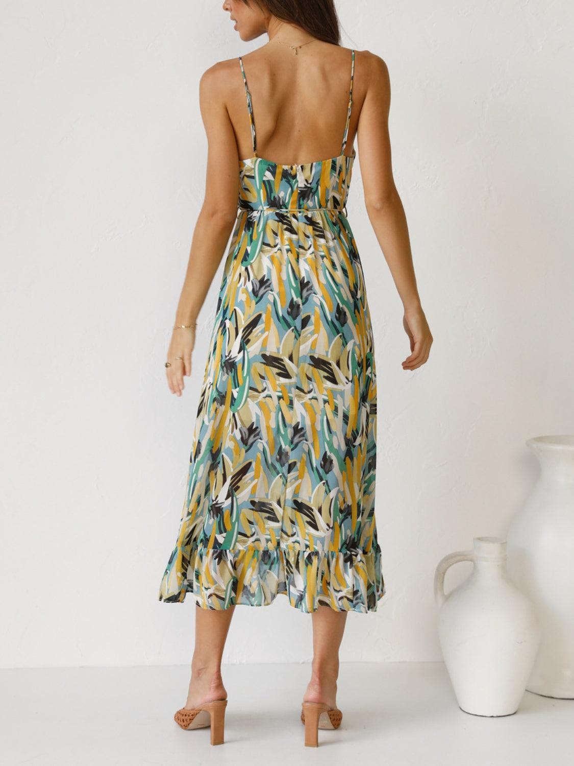 LGC Printed Sleeveless Midi Cami Dress - Le Grand Chevalier Le Grand Chevalier Trendsi Dresses