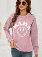 LGC Round Neck Long Sleeve MAMA Graphic Sweatshirt - Le Grand Chevalier Le Grand Chevalier Dusty Pink / S Trendsi Women sweaters