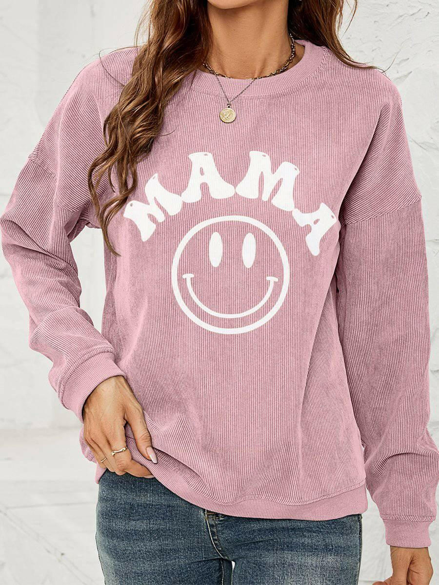 LGC Round Neck Long Sleeve MAMA Graphic Sweatshirt - Le Grand Chevalier Le Grand Chevalier Trendsi Women sweaters