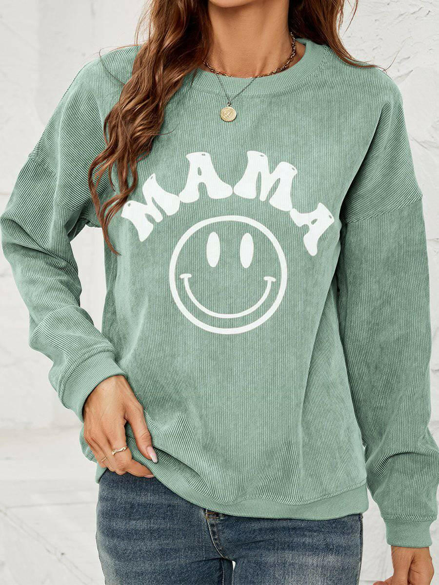 LGC Round Neck Long Sleeve MAMA Graphic Sweatshirt - Le Grand Chevalier Le Grand Chevalier Trendsi Women sweaters