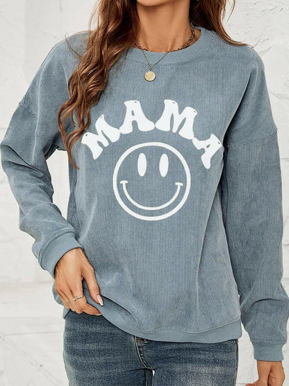 LGC Round Neck Long Sleeve MAMA Graphic Sweatshirt - Le Grand Chevalier Le Grand Chevalier Trendsi Women sweaters