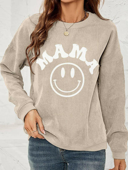 LGC Round Neck Long Sleeve MAMA Graphic Sweatshirt - Le Grand Chevalier Le Grand Chevalier Trendsi Women sweaters