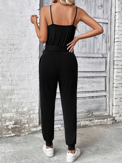 LGC Scoop Neck Tie Waist Jumpsuit - Le Grand Chevalier