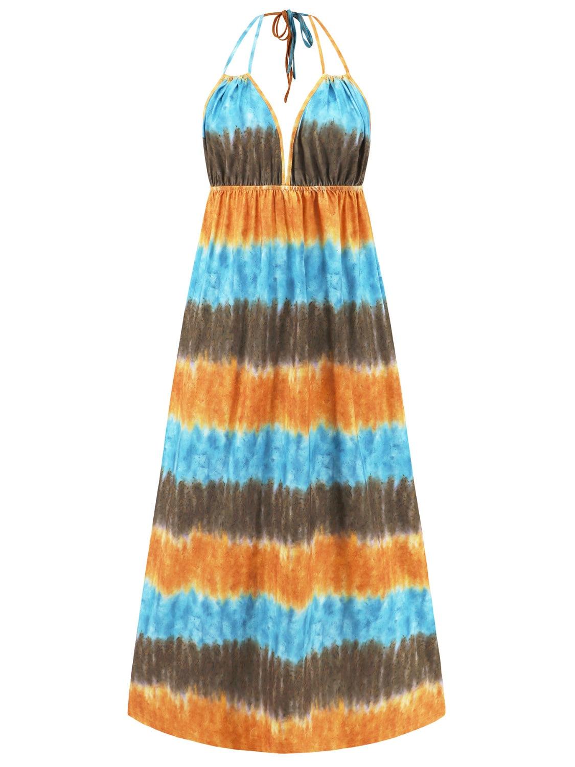 LGC Tie-Dye Halter Neck Sleeveless Dress - Le Grand Chevalier