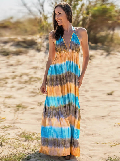 LGC Tie-Dye Halter Neck Sleeveless Dress - Le Grand Chevalier