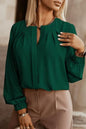 LGC Button Up Round Neck Long Sleeve Shirt - Le Grand Chevalier Le Grand Chevalier Green / XS Trendsi Tops