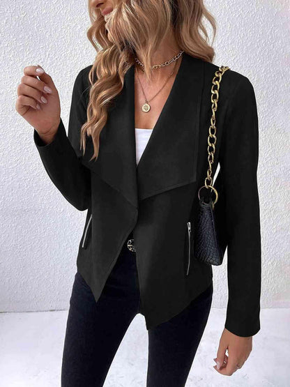 LGC Collared Neck Long Sleeve Jacket - Le Grand Chevalier Le Grand Chevalier Trendsi Women Jackets