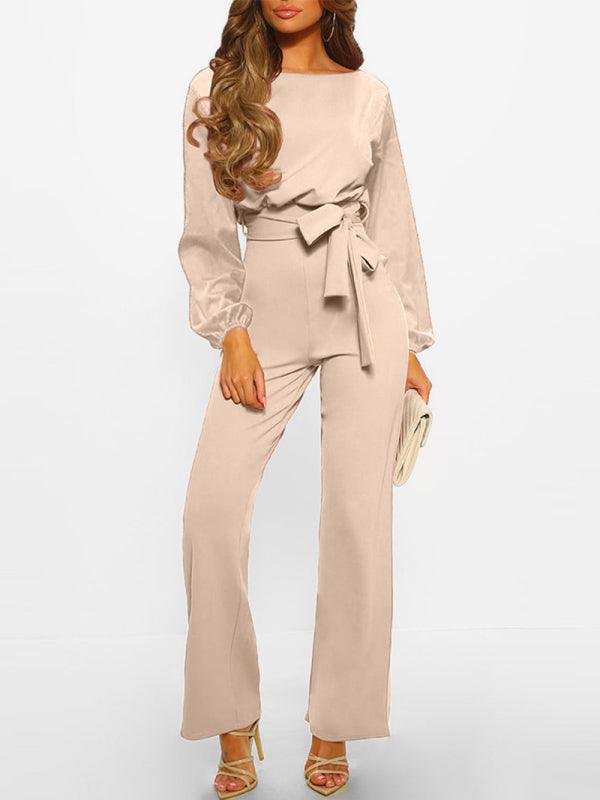 LGC Crewneck Long Puff Sleeve Jumpsuit - Le Grand Chevalier Le Grand Chevalier Cracker khaki / S kakaclo Jumpsuit