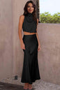 LGC Cropped Turtle Neck Tank Top and Maxi Skirt Set - Le Grand Chevalier Le Grand Chevalier Black / S Trendsi Women Set