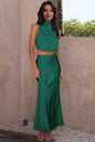 LGC Cropped Turtle Neck Tank Top and Maxi Skirt Set - Le Grand Chevalier Le Grand Chevalier Green / S Trendsi Women Set