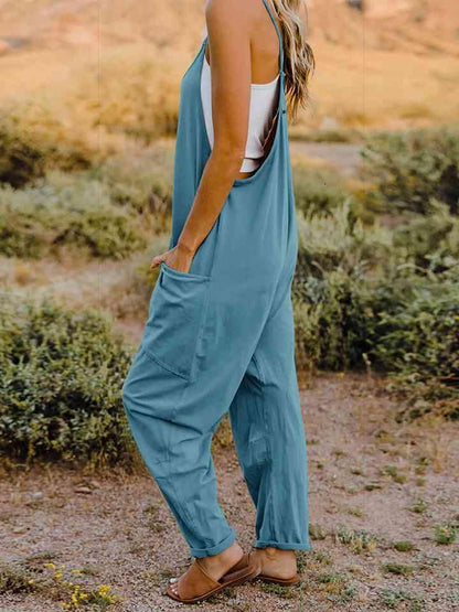 LGC Double Take V-Neck Sleeveless Jumpsuit with Pocket - Le Grand Chevalier Le Grand Chevalier Trendsi Jumpsuit