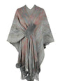 LGC Heathered Fringe Hem Poncho - Le Grand Chevalier Le Grand Chevalier Charcoal / One Size Trendsi Women sweaters