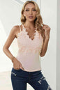 LGC Lace Double Spaghetti Strap Cami Top - Le Grand Chevalier Le Grand Chevalier Peach / S Trendsi Women Tank Top