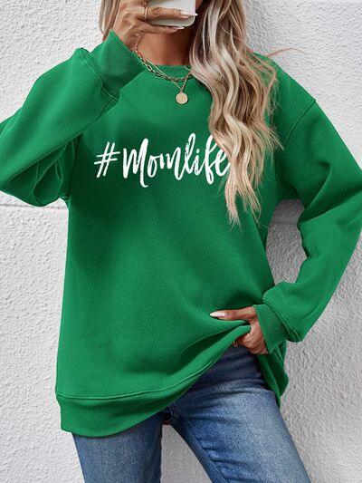 LGC Letter Graphic Round Neck Sweatshirt - Le Grand Chevalier Le Grand Chevalier Green / S Trendsi Women sweaters