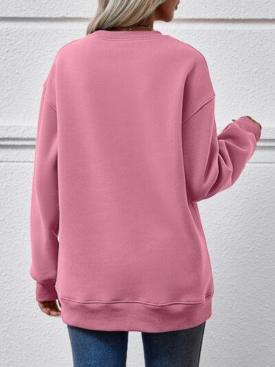 LGC Letter Graphic Round Neck Sweatshirt - Le Grand Chevalier Le Grand Chevalier Trendsi Women sweaters