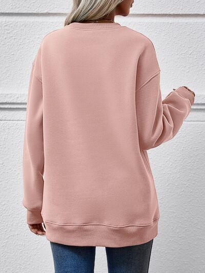 LGC Letter Graphic Round Neck Sweatshirt - Le Grand Chevalier Le Grand Chevalier Trendsi Women sweaters