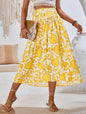 LGC New Casual Holiday Printed Casual Waist Skirt - Le Grand Chevalier Le Grand Chevalier Yellow / S kakaclo Skirt