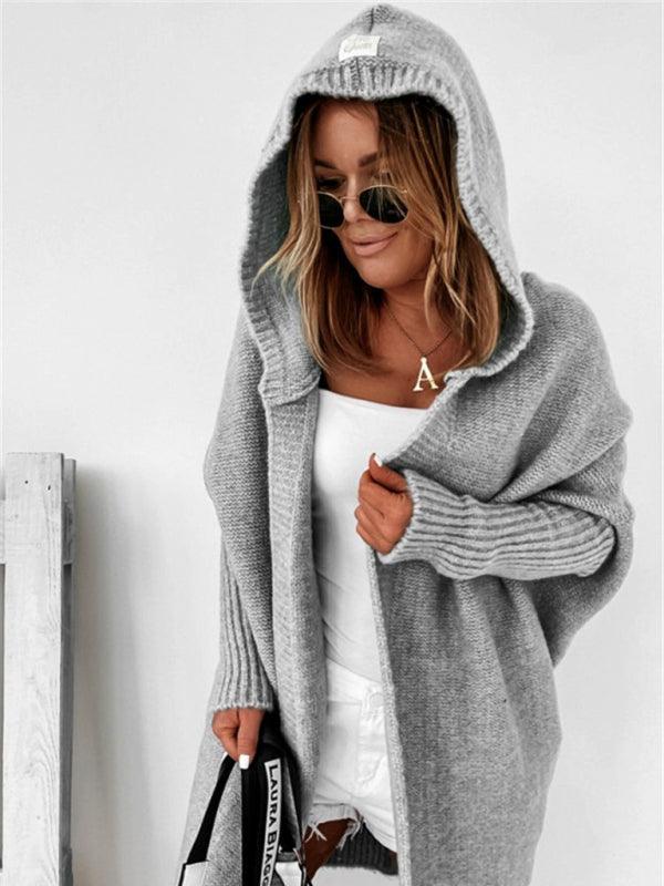 LGC New Hooded Sweater With Hood Collar Soft And Loose Back Splicing Sweater - Le Grand Chevalier Le Grand Chevalier kakaclo women sweaters