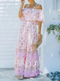 LGC New One-Shoulder Printed Long Swing Dress - Le Grand Chevalier Le Grand Chevalier Pink / S kakaclo Dresses