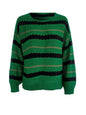 LGC Striped Round Neck Long Sleeve Sweater - Le Grand Chevalier Le Grand Chevalier Green / S Trendsi Women sweaters