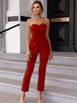 LGC Sweetheart Neck Sleeveless Jumpsuit - Le Grand Chevalier Le Grand Chevalier Deep Red / XS Trendsi Jumpsuit