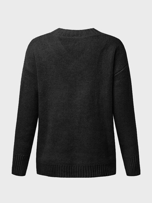 LGC V-Neck Long Sleeve Knit Top - Le Grand Chevalier Le Grand Chevalier Trendsi Women sweaters