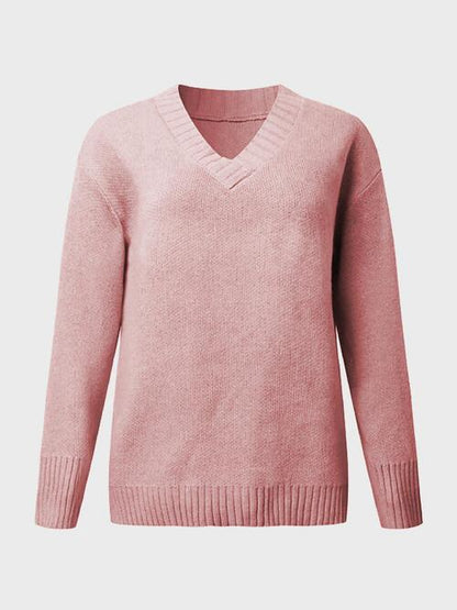 LGC V-Neck Long Sleeve Knit Top - Le Grand Chevalier Le Grand Chevalier Trendsi Women sweaters