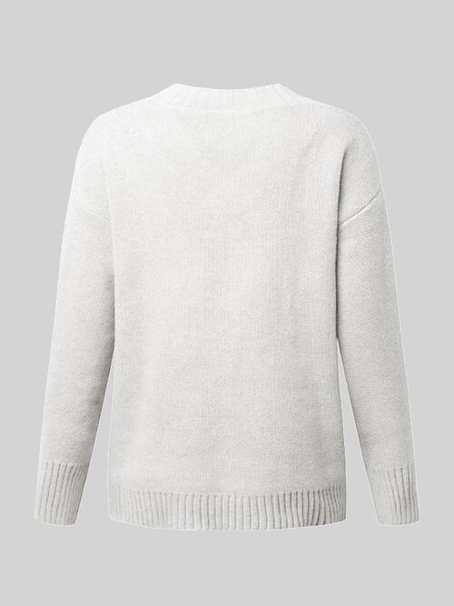 LGC V-Neck Long Sleeve Knit Top - Le Grand Chevalier Le Grand Chevalier Trendsi Women sweaters