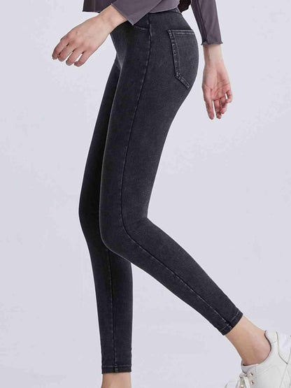 LGC Wide Waistband Sports Leggings - Le Grand Chevalier Le Grand Chevalier Trendsi Women Denim