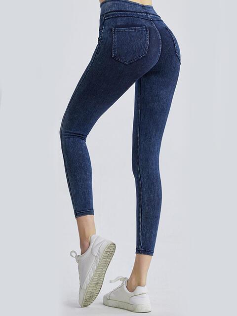 LGC Wide Waistband Sports Leggings - Le Grand Chevalier Le Grand Chevalier Trendsi Women Denim