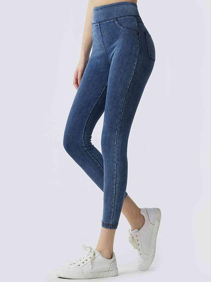 LGC Wide Waistband Sports Leggings - Le Grand Chevalier Le Grand Chevalier Trendsi Women Denim