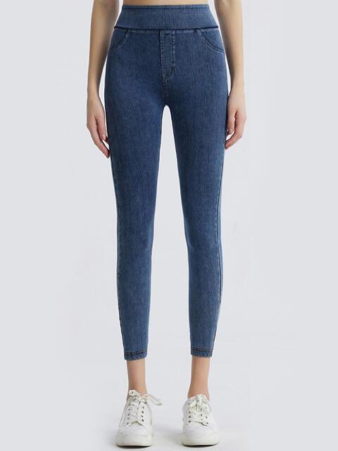 LGC Wide Waistband Sports Leggings - Le Grand Chevalier Le Grand Chevalier Trendsi Women Denim