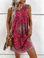 LGC Women Boho Sleeveless Printed Ethnic Fashion Dress - Le Grand Chevalier Le Grand Chevalier Red / S kakaclo Summer Dress